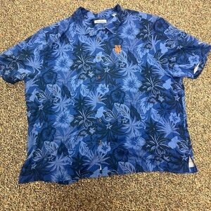 New York Mets Shirt Mens 3XL Blue MLB Baseball Tommy Bahama Hawaiian Button